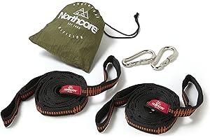 Northcore Surfing and Watersports Accessories - Hammock Daisy Chain Webbing Tree Straps - Black - Easy Stretch