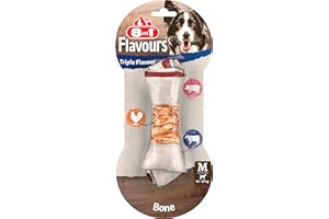 8in1 Triple Flavour Bone M - chewy dog bone with chicken fillet, pork hide and beef hide, 1 pc.