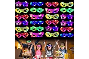 M.best LED Light Up Glasses for Kids, Glow in The Dark Party Favors 6 Shapes Flashing Glow Eyewear for Boys Girls Birthday Gifts Goodie Bag Christmas Stocking Stuffers Treasure Box Classroom Prizes