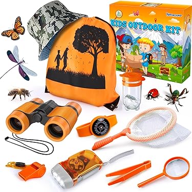 Yintrinsic Ensemble D'Explorateur D'Enfants, BoîTe D'Observation D'Insectes Pour Enfants Avec Loupe 4,5x, Ensemble D'Explorateur ExtéRieur De PièGe à Insectes Portable Explorer Jouets