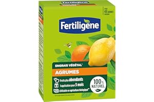 FERTILIGÈNE FERTILIGENE FEGAGR12 - Engrais Végétal Agrumes, Plantes Méditerranéennes 1,2 kg - Des fruits plus abondants - Seulement 1 application en 3 mois - Jusqu'à 48 arbres - Produit 100% naturel avec zéolite