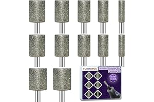 YURINWOO Juego de 12 fresas de diamante compatibles con Dremel, grano 116