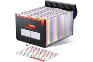 ‎THINKTEX ThinkTex Dokumentenmappe A4 26 Fächer, Fächermappe Sortiermappe Bunte Datei Organizer Ordner, Schreibtisch Organizer/Aktentasche Mappe, Dokumententasche Aktenmappe Ordnungsmappe mit bunten Labeln