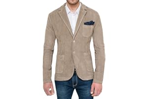 Evoga Giacca Uomo Velluto a Coste Casual Slim Fit Cappotto Bolero Invernale