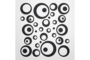 ‎WANDFEE WANDfee Wandtattoo Kreise Punkte 50 FARBWUNSCH I schwarz I Wandaufkleber Aufkleber Kinderzimmer Fliesenaufkleber Badezimmer Küche