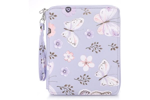 SUMTree 120 Trous Trousse de Crayon, Sac de Crayon pour Dessinateur ou Amateur de Peinture (Papillon Violet)