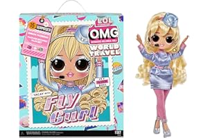 L.O.L. Surprise! OMG World Travel Muñeca de Moda Fly GURL - con 15 sorpresas Que Incluyen Vestido, Zapatos, Accesorios de Viaje y más - Caja Reutilizable - para coleccionar - Edad: 4+ años