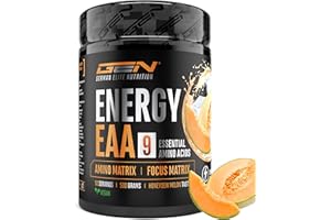‎GEN GERMAN ELITE NUTRITION EAA Energy Mix - 500 g - Amino Matrix + Focus Matrix - Zuckerfreie Alternative zu Energy Drinks - Mit Koffein, Taurin, Guarana, N-Acetyl-L-Tyrosin - Pre Workout Booster - Vegan (Honigmelone)