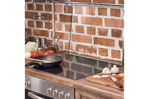 TMK ARTDEKO TMK Cubierta para vitrocerámica de una sola pieza, 60 x 52 cm, protección contra salpicaduras, transparente, transparente