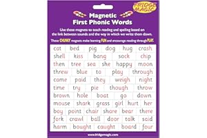 FRIDGE MAGIC Magnetic First Phonic Words for Key Stage 1 - Fridge Magnets for Kids & Toddlers - Great Way to Make Learning & Reading Fun Through Play