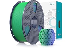SUNLU Dwukolorowy matowy filament PLA 1,75 mm, matowy filament do drukarki 3D z gradientem 2 kolorów, dokładność wymiarowa +/- 0,02 mm, szpula 1 kg (Fioletowo-Zielony)