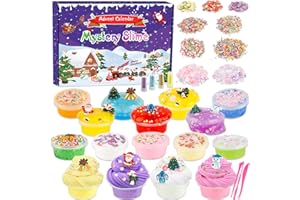 NTGFU Calendrier de l'Avent 2024 – DIY Fluffy Slime Enfant 24 jours de Noël Compte à Rebours Slime Games Kit, Cadeau D'anniversaire de Noël - Calendrier de l'avent Slime pour Filles, Garçons
