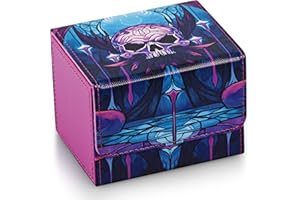 UAONO Caja para cartas MTG, caja de almacenamiento de cartas coleccionables con capacidad para más de 120 barajas de comandante con funda, caja de tarjetas de piel sintética para tarjetas mágicas TCG