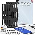 PLEXICLICK® ORIGINAL License Plate Holder for Cars - Frameless Invisible - Black - Universal Number Plate Holder - For UK 3mm Frames