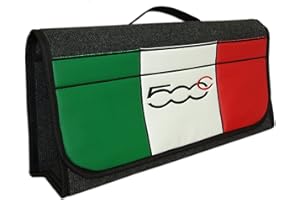 EMBROIDERY KING Aufbewahrungstasche für den Kofferraum, mit italienischer Flagge, Kunstleder, Vordertasche für 500 °C