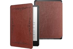 MoKo Funda para Kindle Paperwhite 11ª Generación (Modelo 2021) 6.8" y Kindle Paperwhite Signature Edición, PC Estuche Carcasa Estilo Niños con Auto Sueño/Estela, Estilo Vintage