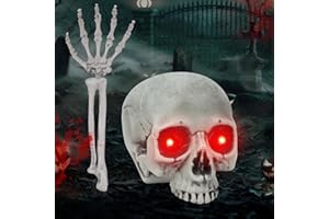 SACEMONTIC Halloween Deko Horror Skelett Schädel, Stück Totenkopf Arm Dekoration,Halloween Skelett Deko Outdoor, Halloween Deko Garten,Halloween-Skelett-Set Dekorationen