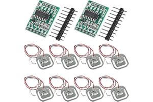 ALAMSCN 8 Stück Halbbrücken Wägezelle 50kg Halbbrücken-Dehnungsmessstreifen Gewichtungssensorse + 2 Stück HX711 Modul für Arduino Mikrocontroller DIY