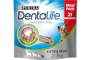 PURINA DENTALIFE EXTRA MINI | Przysmaki dla bardzo małych psów |21 patyczków do żucia | Kurczak | Pakiet Maxi 207 g | Higiena jamy ustnej