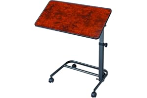 QUERALTO Queraltó QMD-00010/20 Beistelltisch für Bett oder Sofa, Betttisch auf Rollen, höhenverstellbar, gewachst grau, Holzplatte 40 x 60 cm (Beistelltisch für Bett in Holzfarbe 40 x 60cm)