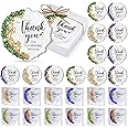 Coume 24 Pack Thank You Wedding Favors for Guest Bulk Crystal Resin Fridge Magnet Wedding Souvenir Gifts with Kraft Paper Box Thank You Text for Guest Wedding Engagement Bridal Shower (Novel Style)