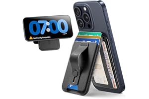 ESR Porte Carte avec MagSafe, 5 Cartes, Support Réglable, Boucle à Prise Sécurisée, pour iPhone 17/16/15/14/13/12 et Google Pixel 10/Pro/Pro XL, Pas pour 13/12 Mini, Non Compatible avec Localiser,Noir