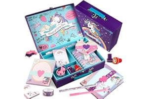 MARLRIN Magisches Einhorn Briefpapier Kinder, 49-teiliges Briefpapier Mädchen Set, für Mädchen (6-12 Jahre) zu Geburtstagen, Feiertagen und zum Basteln