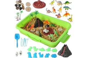 sikmcle Dinosaurier wonder sand set Spielzeug für Kinder-Dinosaurier SpielzeBug und spielen Sand Kit für Jungen, Sensory Bin Füller und Kleinkind Aktivitäten für Jungen und Mädchen im Alter von 3-6+