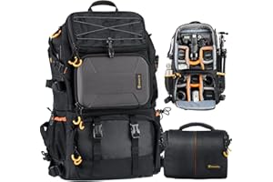 TARION Pro PB-01 Mochila Camara Grande Profesional Mochila Fotografia para Laptop Trípode Cámara Réflex Ordenador Impermeable Mochila Camara Senderismo