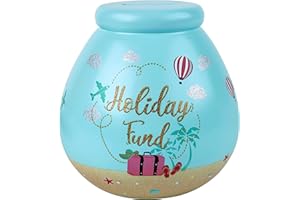 Pot of Dreams Hand Painted Holiday Fund Save And Smash Handcrafted Ceramic Money Box | Eco Freindly & Recyclable Piggy Bank With Message | Decorative Gift and Save for family Vaction & Holiday