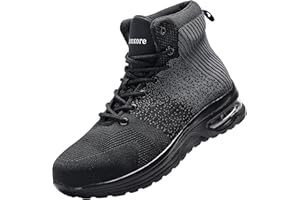 CDSNXORE Safety Boots Work Steel Toe Cap Shoes Men's Women's Air Trainers Non-Slip Puncture Proof