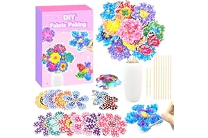 KIFHCMPR Poke Art Bastelset Kinder ab 4 5 6 7+ Jahre,DIY-Geschenke für Mädchen Spielzeug 5-12 Jahre Kindergeburtstag Kunstblumenstrauß Blumen Bastelkoffer Blumenstrauß mit Pailletten Kreativ Set für Kinder