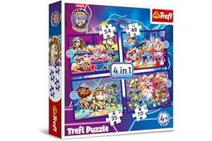 Trefl - PAW Patrol: The Mighty Movie, Bohaterowie Na Ratunek - Puzzle 4w1, 4 Układanki, od 35 do 70 Elementów - Różny Stopień Trudności, Kolorowe Puzzle z Bohaterami Bajki, dla Dzieci od 4 lat