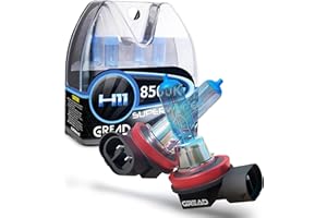 Gread - Bombillas H11 55W 12V Luces Para Faros Delanteros, Super Blanco Lámpara Halógena Auto Lámpara 8500K, larga vida Paquete de 2