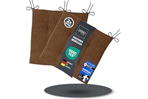 LILENO HOME Lot de 2 coussins de chaise - Marron - 40 x 40 x 4,5 cm - Pour chaise de jardin, cuisine ou salle à manger - Confortables - Résistants aux UV - Pour l'intérieur et l'extérieur