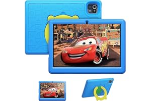 HotLight Kids Tablet 10 inch Tablet with 6(2+4) GB RAM+64GB ROM+128GB SD Expansion, Android 13 Quad-Core Processor, 1280 * 800 IPS, with Parental Control, 5000mAh Battery, Shockproof Case (Blue)