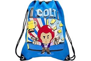 CYPBRANDS Brawl Stars plecak ze sznurkami do szkoły, niebieski, Rucksack, oficjalnie licencjonowany (CyP Brands)