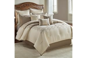 Riverbrook Home Täcke, polyester, Hillcrest-Elfenben/Guld, King, 10-delars Set