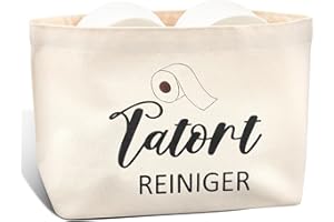 Xuniea Witzige Toilettenpapier Aufbewahrung Klopapier Aufbewahrung Toilettenpapier Aufbewahrungsbeutel Toilettenpapierhalter Korb Lustig Badezimmer Toilette Klo Deko(Tatort Reiniger)