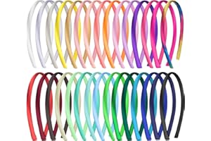 ‎DUUFIN Duufin 30 Stück Haarreifen Satin 1cm Haarreif Stirnbänder für Mädchen Damen, 30 Farben