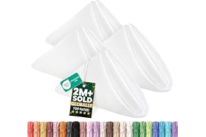 KICHLY Tygservetter - 24 pack, återanvändbara, mjuka och bekväma servetter för fester och vardagligt hemmabruk, i polyester (Vit, 43 x 43 cm)