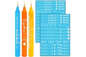 BETESSIN 2 Bögen Kerzentattoos Erzieherin Geschenk Weihnachten Abschiedsgeschenk Kerzenfolie Weiß Kerzen Tattoo Aufkleber Dankeschön Wasserschiebefolie Sticker für DIY Stabkerze Kindergarten Kita