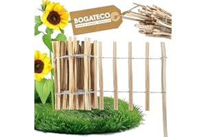 BOGATECO Piquet Clôture en Noisetier Bois | 500 cm de Long et 35 cm de Hauteur | Distance Entre Lattes 4-5 CM | Idéal comme Une Clôture de Jardin | Peut être Utilisé comme de Support pour Les Vignes