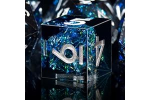 SIQUK 7 Pezzi Set Dadi D&D Dadi da Gioco Poliedrici 7-Die DND Dice D4 D6 D8 D10 D12 D20 D% per DND RPG MTG Dungeon and Dragons (Stella Nera, Argento)