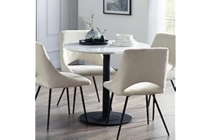 Julian Bowen Dining Table Mesa de Comedor, mármol Blanco y Negro, Talla única