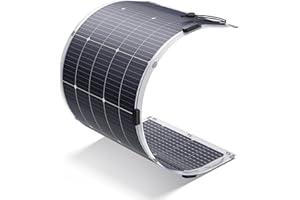 BigBlue Pannello Solare Flessibile 100W, Modulo Solare Bifacciale 【Prestazioni aumentate del 30%】, IP68 Pannello Solare 258° per Camper, Spedizioni, Tetti, Giardini, Alimentazione di Emergenza