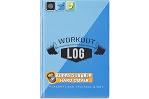Workout Planner for Daily Fitness Tracking & Goals Setting (A5 Size, 6” x 8”, Azure Blue), Men & Women Home & Gym Training Diary w/Hardcover, Log Book Journal for Weight Loss by Workout Log Gym