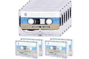 ASOFTY Confezione da 10 Audiocassette Vuote, 90 Minuti Basso Rumore Musicassette Vergini, Cassette Audio, Cassette Musicali, Mangianastri Cassette per Registrazione, Studio, Riunioni, Musica