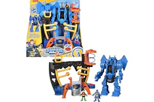 Fisher-Price IMAGINEXT DC Super Friends - Batman Robo-Kommandozentrale Spielset mit abnehmbarem Roboter und Batwing, für Kinder von 3 bis 8 Jahren, HML02