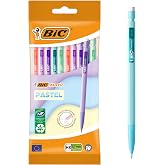 BIC Matic Pastel 0.7 U&ccedil;lu Versatil Kalem 10'lu Poşet, 5 Farklı Pastel Renk, 3 Adet 0.7 HB U&ccedil; ile, Kolayca Silinir
